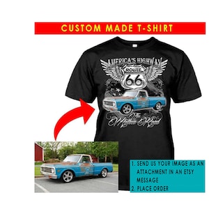 Geschenk für Auto Jungs Abholung Truck quadratische Körper personalisierte T-shirts, Muskel-Auto, klassischen Vintage Auto, kundenspezifisches Auto, Route 66 T-Shirt (HOT22)