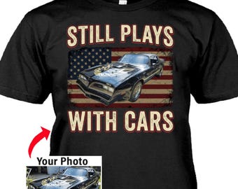 Funny Pony Car Personalized Photo T-shirt, Unique Gifts For Muscle Car Lovers, Vintage Classic Car, Custom Car Tshirt (BK592)