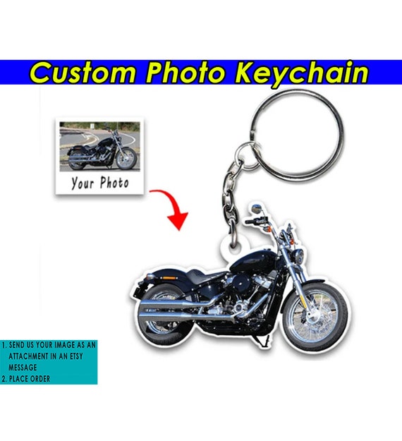 Bestelle Motorrad Schlüsselanhänger mit Foto personalisiert!