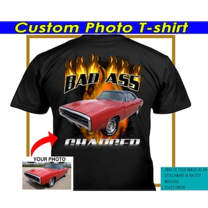 Muscle Car Personalized PhotoT-shirt, Unique Gifts For Muscle Car Lovers, American Muscle Car Guys Gifts (On the Back) (BK331)