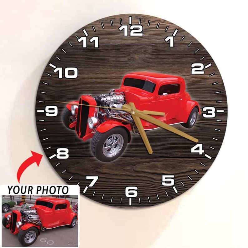Personalized Drag Racing Wooden Wall Clock, Drag Car, Dragster ...