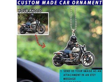 Unique Gifts For Bikers Motorcycle Personalized Car Ornament, Bike Lovers Gifts, Custom Motorcycle Gifts, Bobber Bike, Chopper Bike