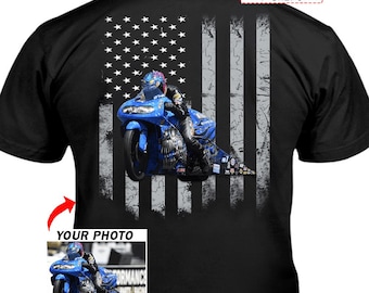 Dragbike Pro Stock Motorcycle Drag Racing Personalized T-shirt, Gift For Dragbike Racers, Custom Top Fuel Motorcycle Tee (On The Back) (BK5)