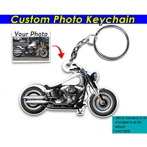Fat Boy Motorcycle Personalized Keychains, Unique Gifts For Bikers, Cool Biker Birthday Present, Custom Bike Keychain, Lowrider Motorcycles
