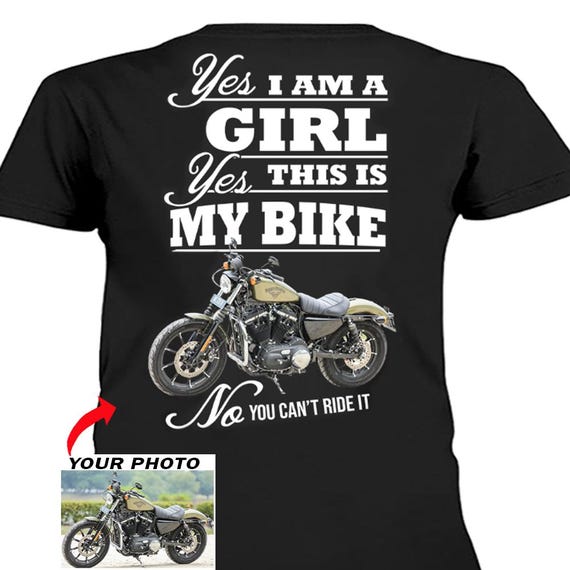 Funny Biker Girl Motorcycle Personalized Women T-shirt, Funny