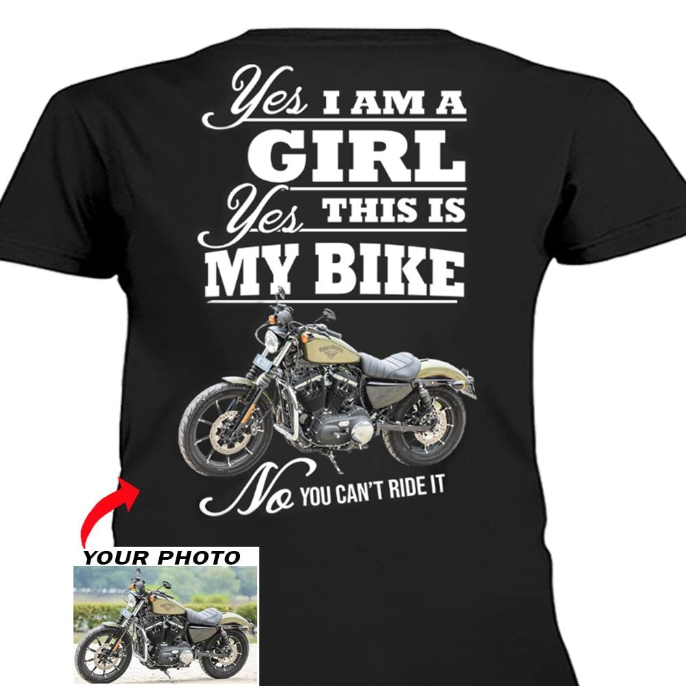 Funny Biker Girl Motorcycle Personalized Women T-shirt, Funny