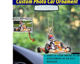 Adorno personalizado para coche de karts, regalos únicos para amantes del karting, los mejores regalos de carreras de karts, decoración colgante para coche de karts