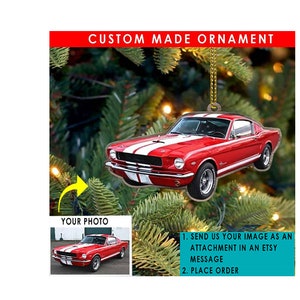 Muscle Car Personalized Ornament, Custom Photo Hot Rod Owner Gifts, Classic Car,  Gifts for Lowrider Owners, Car Hanging Decor 