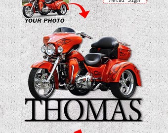 Triker Grandpas Gifts Trike Motorcycle Personalized Cut Metal Signs, Unique Gifts For Trikers, Trike Lovers Gifts, Custom Trike Sign (Phona)