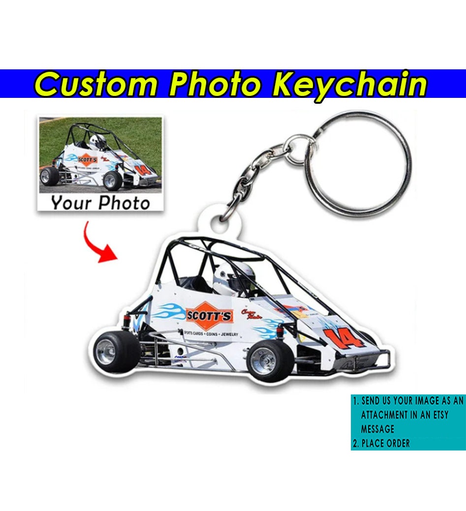 Quarter Midget Car Personalized Keychains, Midget Racing