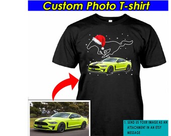 Muscle Car Personalized Photo T-shirt, Gifts For Car Guys, Unique Gifts For Car Lovers, Muscle Car Xmas Gifts (MUTA2)