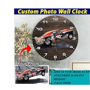 Personalized Drag Racing Wooden Wall Clock, Drag Car, Dragster, Drifting Car Gifts, Funny Car Racing Gifts, Drag Racing Garage Decor