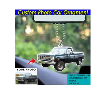 Square Body Pickup Trucks Personalized Car Ornament, Gifts For Car Lovers, Chevy C10 Truck Owners, Classic Car, Vintage Car, Low Rider Car