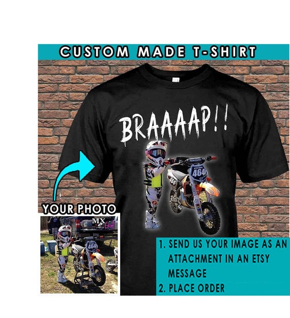 Camiseta personalizada de motocross amantes de las motos de cross regalo genial para los motociclistas de MX regalo unico para motociclistas de cross camiseta de papa motociclista de cross Braaaap BRA