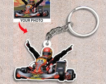 Go Kart Karting Racing Personalized Keychains, Unique Gift For Go Kart Lovers, Custom Karting Keychains, Cool Dirt Kart Racing Gifts