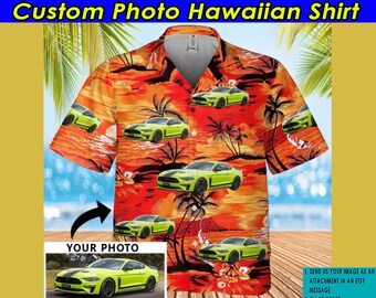 Muscle Car Personalized Photo Hawaiian Shirt, Unique Gift For Muscle Car Lovers, Custom Photo Muscle Car Aloha Shirt (HAW21)