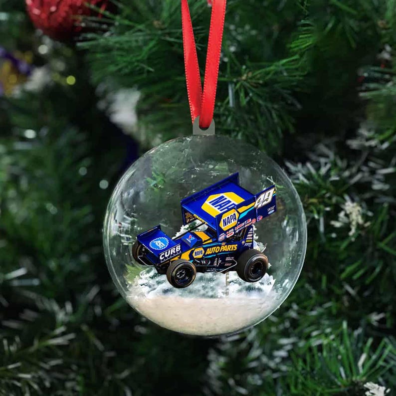 Dirt Track Racing Personalized 3D Ball Ornament, Street Stock Late