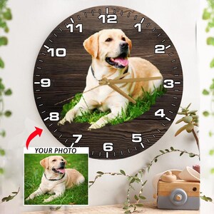 Hundeliebhaber Geschenke Haustier personalisierte Holz Wanduhr, einzigartiges Geschenk für Hundeliebhaber, Hundemama Geschenk, Hundepapa präsentiert, Hundegroßvater, Hundeoma