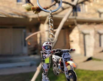 Mx Rider Geschenk Dirt Bike Personalisierte Foto Holz Schlusselbund einzigartige Geschenke fur Motocross Liebhaber coole Geschenke fur Biker
