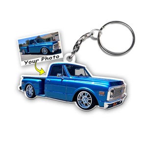 Llaveros personalizados de camioneta clásica con carrocería cuadrada, camioneta moderna, camioneta elevada, camioneta de barro, camioneta monstruo, llavero personalizado de camioneta