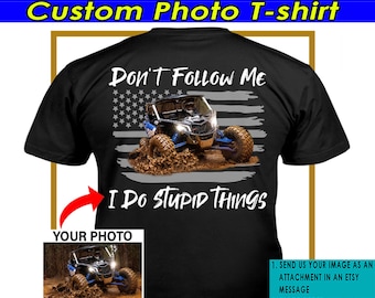 Off-roading UTVs 4×4 Personalized Photo T-shirt, Dirt Quad Lovers, Off Road Racing, Quad Bike, Mud Bogging, Offroading (on the back) (BK358)