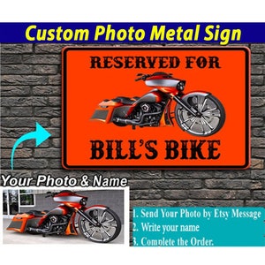 Personalized Motorcycle Printed Metal Signs, Cool Gifts For Bikers, Motorcycle Garage Signs Decor, Custom Motorcycle Signs