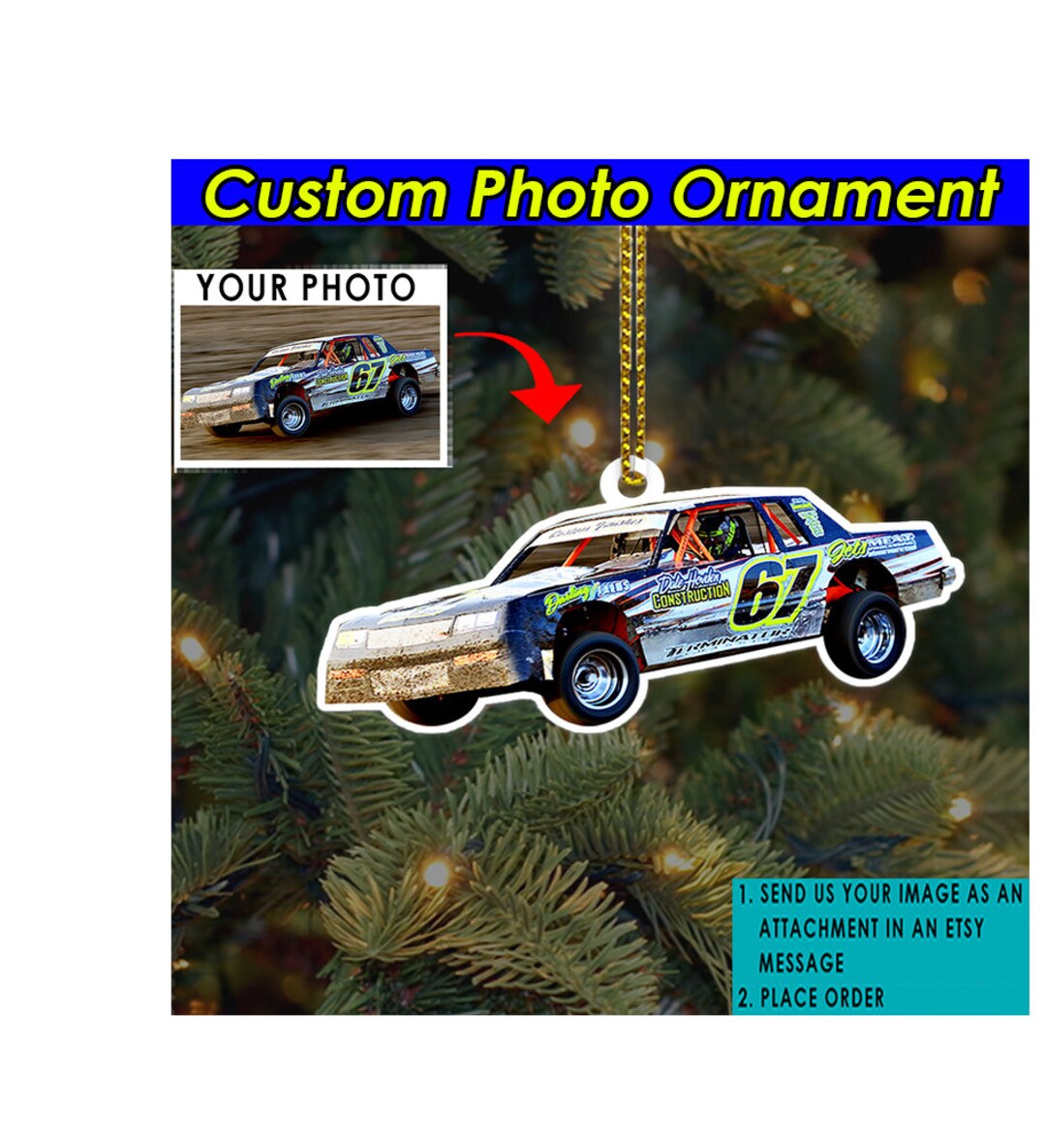 Dirt Track Racing Personalized Ornament, Dirt Late, Sprint Car, Midget