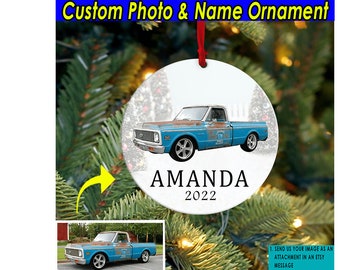 Square Body Pickup Truck Personalized Ornament, Chevy Car Owners Gifts, Hot Rod, Classic Car, Vintage Car, Acrylic Ornaments, Ornament 2023