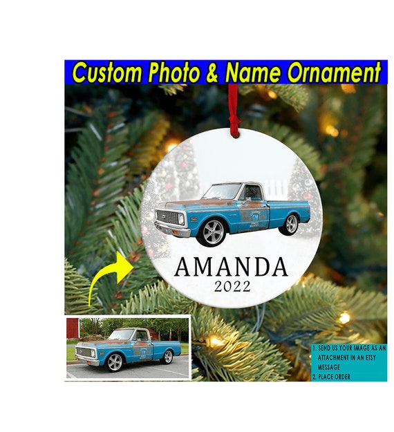 Muscle Car Personalized Ornament, Custom Photo Hot Rod Owner Gifts, Classic Car,  Gifts for Lowrider Owners, Car Hanging Decor 