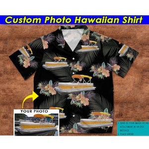 Boat Bowriders Personalized Photo Hawaiian Shirt, Unique Gift For Boat Captain Owners Lovers, Add Your Own Boat Picture Aloha Shirt (HAW6)