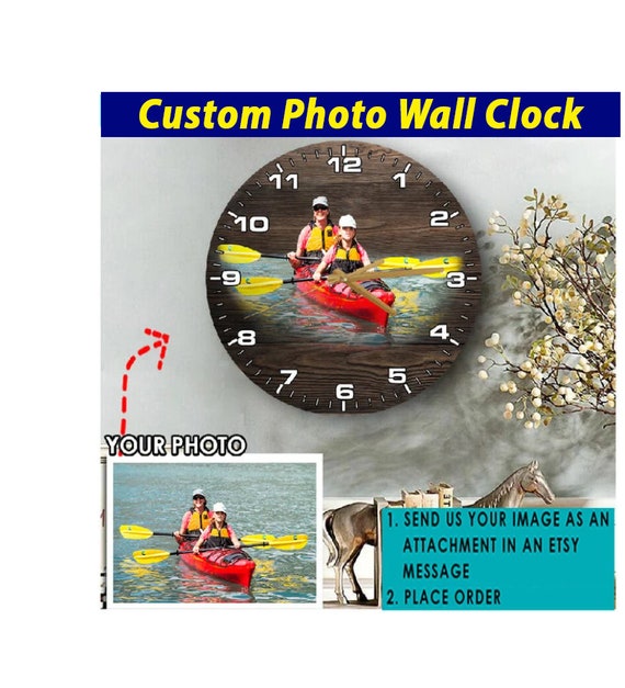 Kayaking Gifts Kayak Personalized Wooden Wall Clock, Unique Gifts