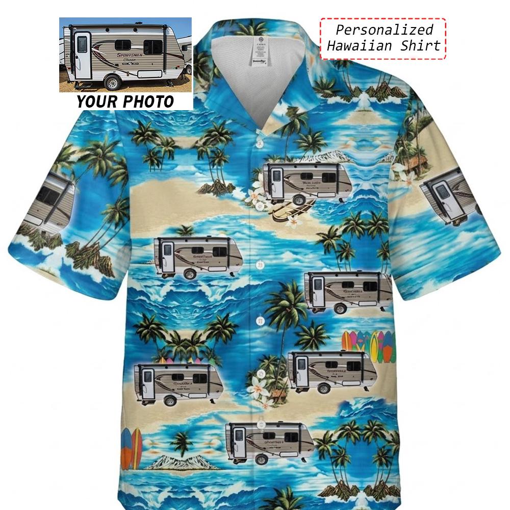 Camper RV Travel Trailer Motorhome Personalized Hawaiian Shirt