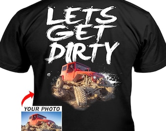 Off-Road Buggy Rock Crawler Personalized Photo T-shirt, Custom Rock Buggy Truggy Truck Off-Road Rig T-shirts (on the back) (RZR6)