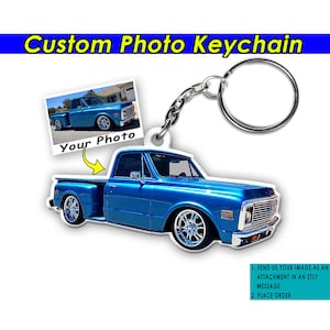 Classic Pickup Truck Personalized Keychains, Gifts For Car Guys, Modern Pickup, Lifted Truck, Mud Truck, Monster Truck, Square Body Keychain