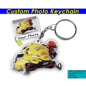 Llaveros personalizados para snowboard, motos de nieve, montañismo en montaña, regalo de snocross, regalo de snowcross, llavero de moto de nieve, carreras de motos de nieve