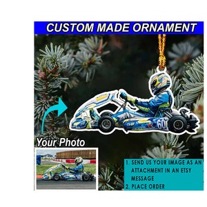 Go Kart Karting Racing Personalized Ornament, Unique Karting Gifts, Cool Gifts For Kart Lovers, Acrylic Ornaments image 2