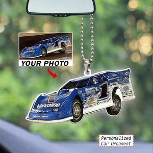 Late Models Modified Stock Cars Dirt Track Racing Personalized Car Ornament, Unique Custom Gifts For Dirt Track Racers, Modified Car Racing