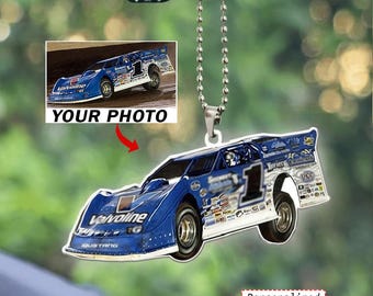 Late Models Modified Stock Cars Dirt Track Racing Personalized Car Ornament, Unique Custom Gifts For Dirt Track Racers, Modified Car Racing