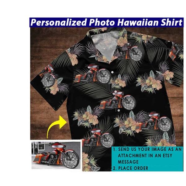 Cool Biker Gifts, Custom Motorcycle, Personalized Hawaiian Shirt, Unique Gifts For Bikers, Chopper Bike, Bobber Bikers, Custom Bike (HAW6)