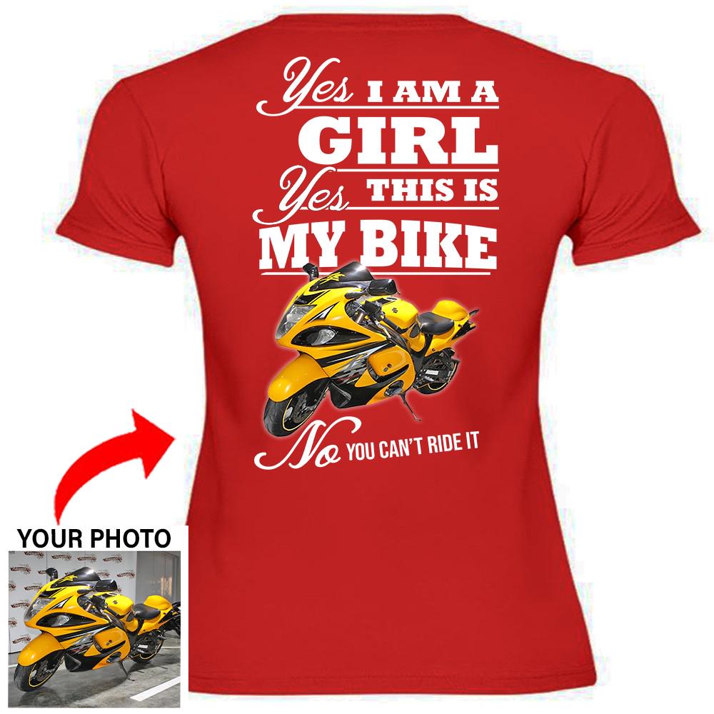 Funny Biker Girl Motorcycle Personalized Women T-shirt, Funny