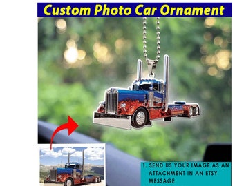 Truck Driver Gift Big Truck Personalized Car Ornament, Unique Gifts For Truckers, Big Rigs Semi Trailer Truck Decor, Acrylic Ornament