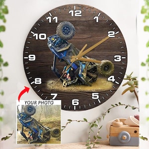 Side-by-Side SxS Off Road Personalisierte Holzwanduhr, Geschenke für UTVs Racing Lovers, Dirty Off Road 4x4, Custom Off Road Racing