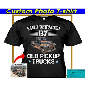 Klassischer Pick-up-Truck-Personalisiertes T-Shirt, Geschenke für LKW-Kerle, C10-Truck, Kastenwagen, Schlamm-LKW, alter Pick-up-Truck, quadratischer Körper (BK325)