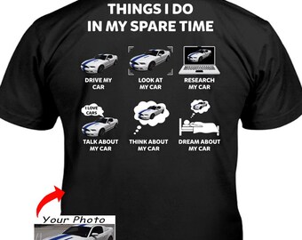 Funny American Muscle Car Personalized Photo T-shirt, Unique Custom Gift For Car Guys (On the Back) (BK563-car)