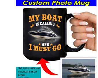 Funny Boating Boat Driver Gifts Personalized Mugs, Gifts For Boat Lovers, Boat Owners, Pontoon Boats, Fishing Boat, Black Ceramic Mug (BK59)
