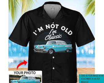 Divertente camicia personalizzata con bottoni a forma di auto d'epoca Hot Rod, regalo unico per gli amanti delle auto, proprietari di Hot Rod, Muscle Car, Street Rod (BK446)