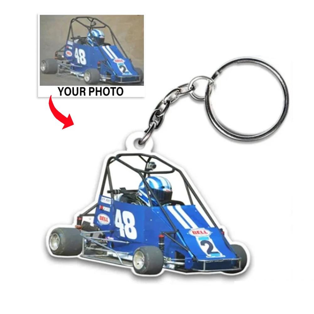 Quarter Midget Race Car Personalized Keychains, Midget Racing Gift