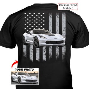 Sports Car Personalized Photo T-shirt, Custom Modern Car Luxury Car Tee Unique Cool Gift For Car Lovers (On the Back) (BK5)