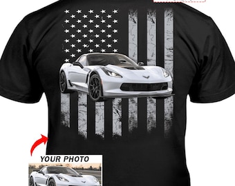 Sports Car Personalized Photo T-shirt, Custom Modern Car Luxury Car Tee Unique Cool Gift For Car Lovers (On the Back) (BK5)