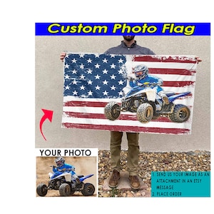 ATV UTV Racing Kids Gifts RZR Dirt Quad Off-road Personalized American House Flag, Dirt Quad Razor Gift, Off Roading, Mud Truck, Flag 24X36